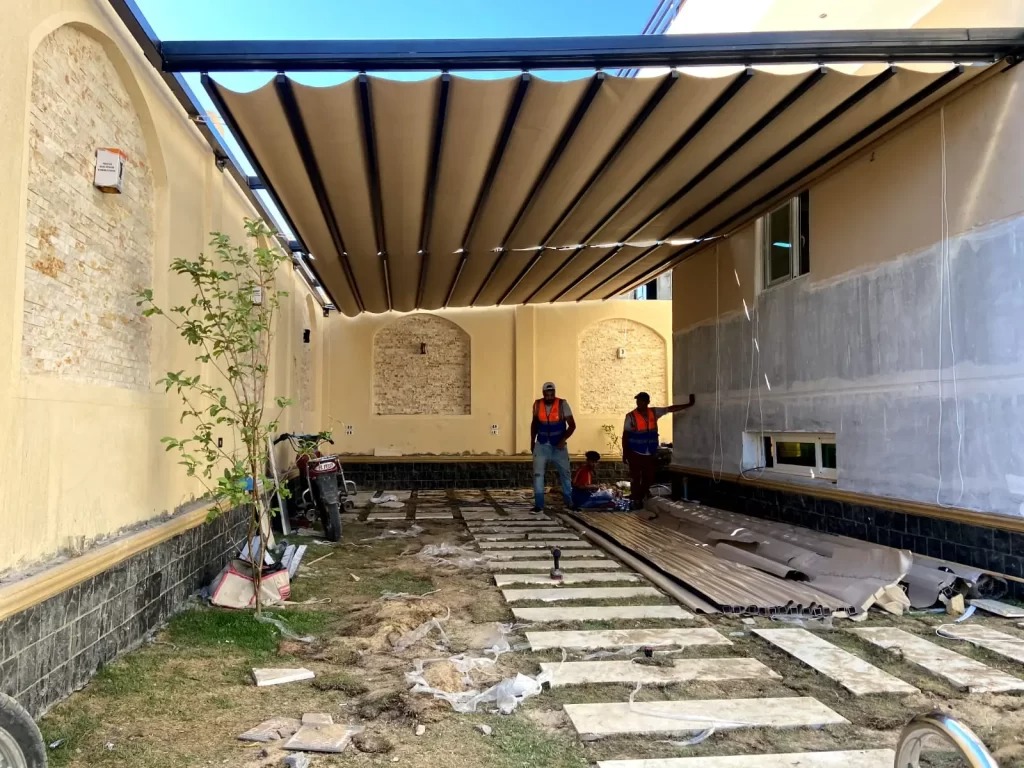 تركيب مظلات سيارات — شركة الرزق للصيانة العامة